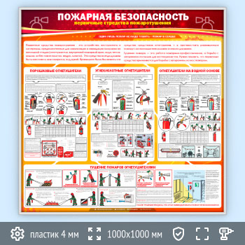 Стенд «Пожарная безопасность. Первичные средства пожаротушения» (PB-03-SILVER)